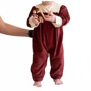 NEW VIVERANO ORGANICS lace velvet jumpsuit in apple butter